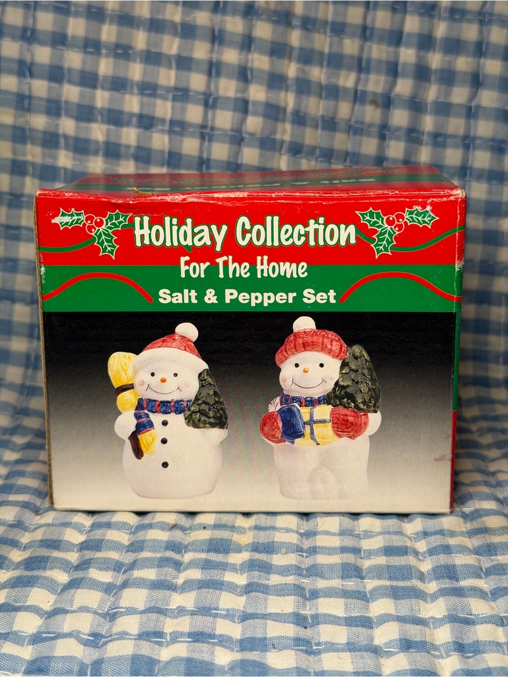 Vintage Holiday Collection For The Home Ceramic Snowman Salt & Pepper Shaker Set